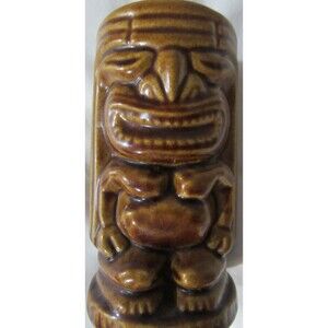 TIKI MUG BROWN CERAMIC SUMMER PARTY TIKI BAR
